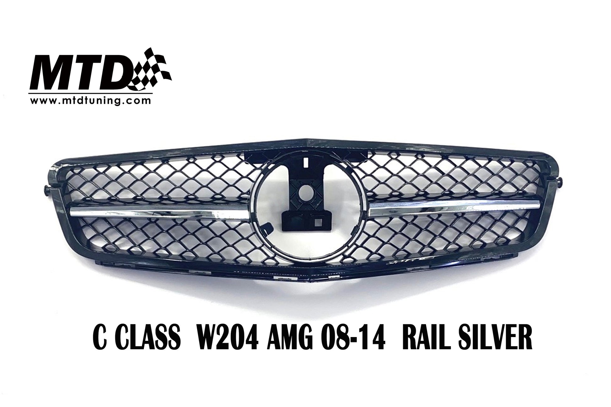 Mercedes-Benz C Class W204 Front Grille AMG 08-14 Rail Silver