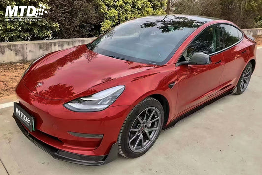 MTD Tuning red Tesla model 3 carbon fiber body kit