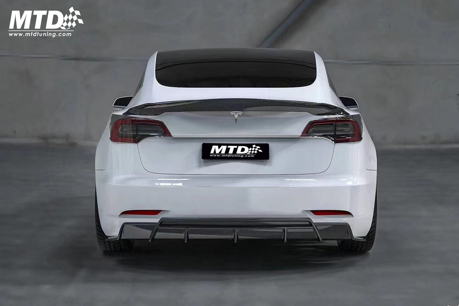 Tesla Model 3 Carbon Fiber Diffuser(Paktechz)